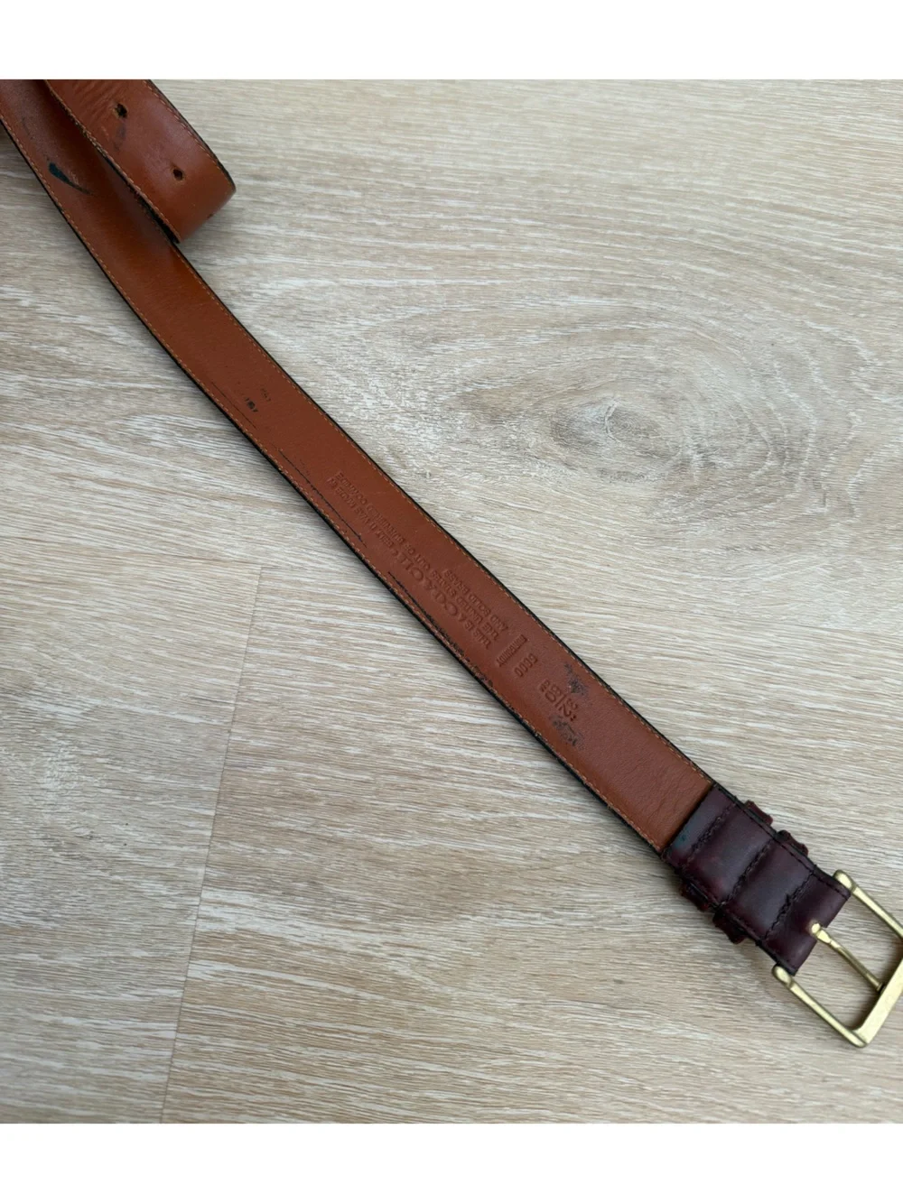 Coach burgundy leather cowhide belt with brass buckle size 32